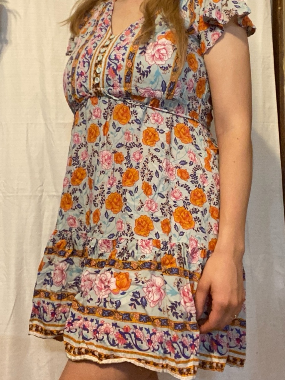 Floral Tiered Mini Peasant Dress Soft Girl Cottagecore She & Sho Clothing Co.